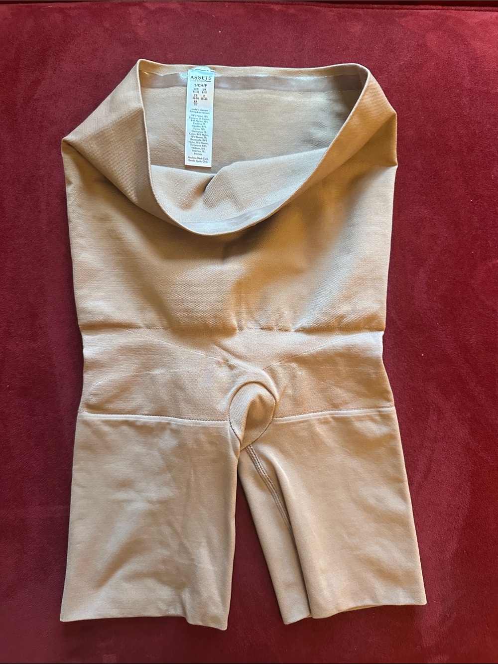 Assets by Spanx Beige High-Waist Shapewear Shorts- S